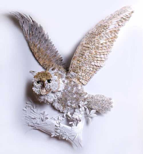 illustrated owl Masters of Paper Art and Paper Sculptures, Part II